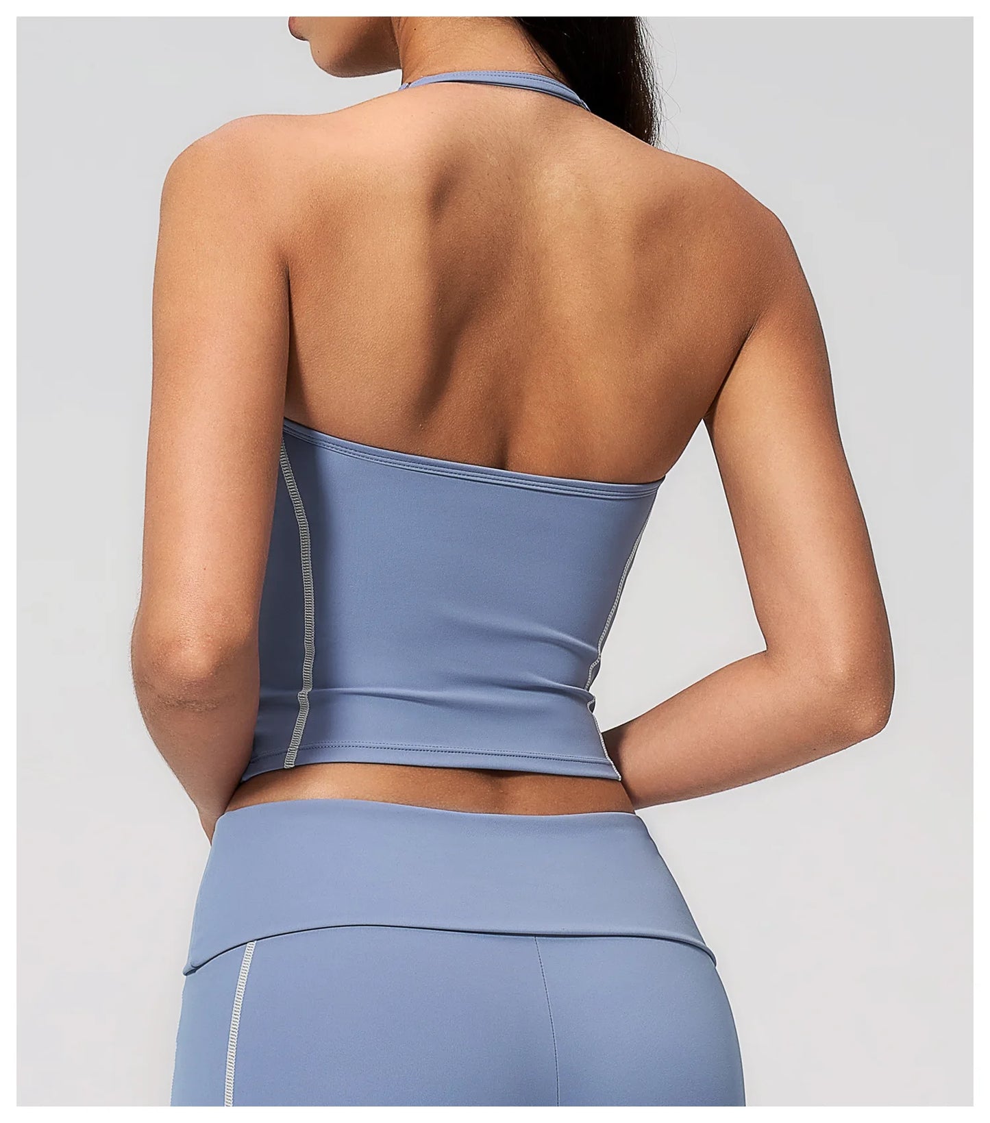 Summer Sports Tops Women's Halter Neck Vest Workout Shockproof Underwear Breathable Running Cycling Bra Gym Clothes Yoga Vest