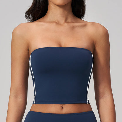 Women Summer Strapless Sports Bra Summer Running Strapless Top Shockproof Workout Bra Female Beautiful Back Bra Sexy Yoga Bra