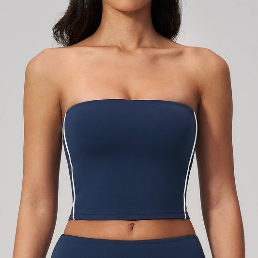 Women Summer Strapless Sports Bra Summer Running Strapless Top Shockproof Workout Bra Female Beautiful Back Bra Sexy Yoga Bra