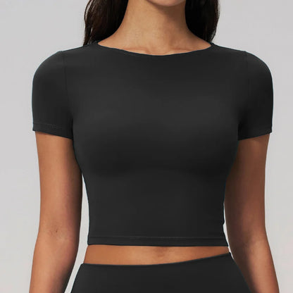 Women Yoga Shirts Fitness T-Shirt Sports Short Sleeve Gym Clothes Female Workout Short Sleeve Sports Shirts Running Active Wear