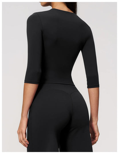 Summer Women Yoga Shirts Tight Yoga Top Breathable Fitness Sports T-Shirts Fitness Clothes Running Sport Top Gym Workout Shirts
