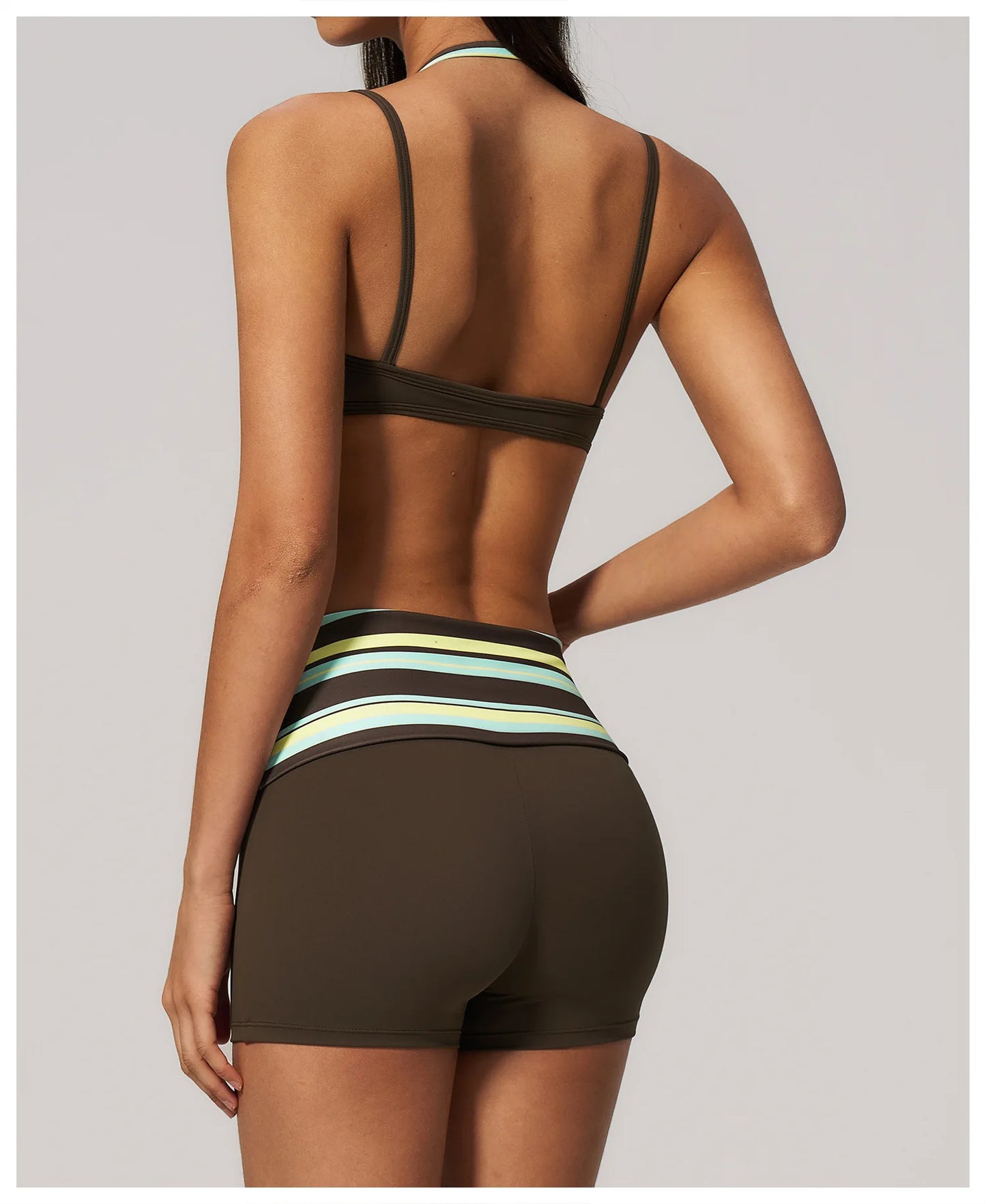 Women's Striped Yoga Bra Breathable Sports Underwear Shockproof Workout Top Sexy Polka Dot Bra Beautiful Back Sports Yoga Top