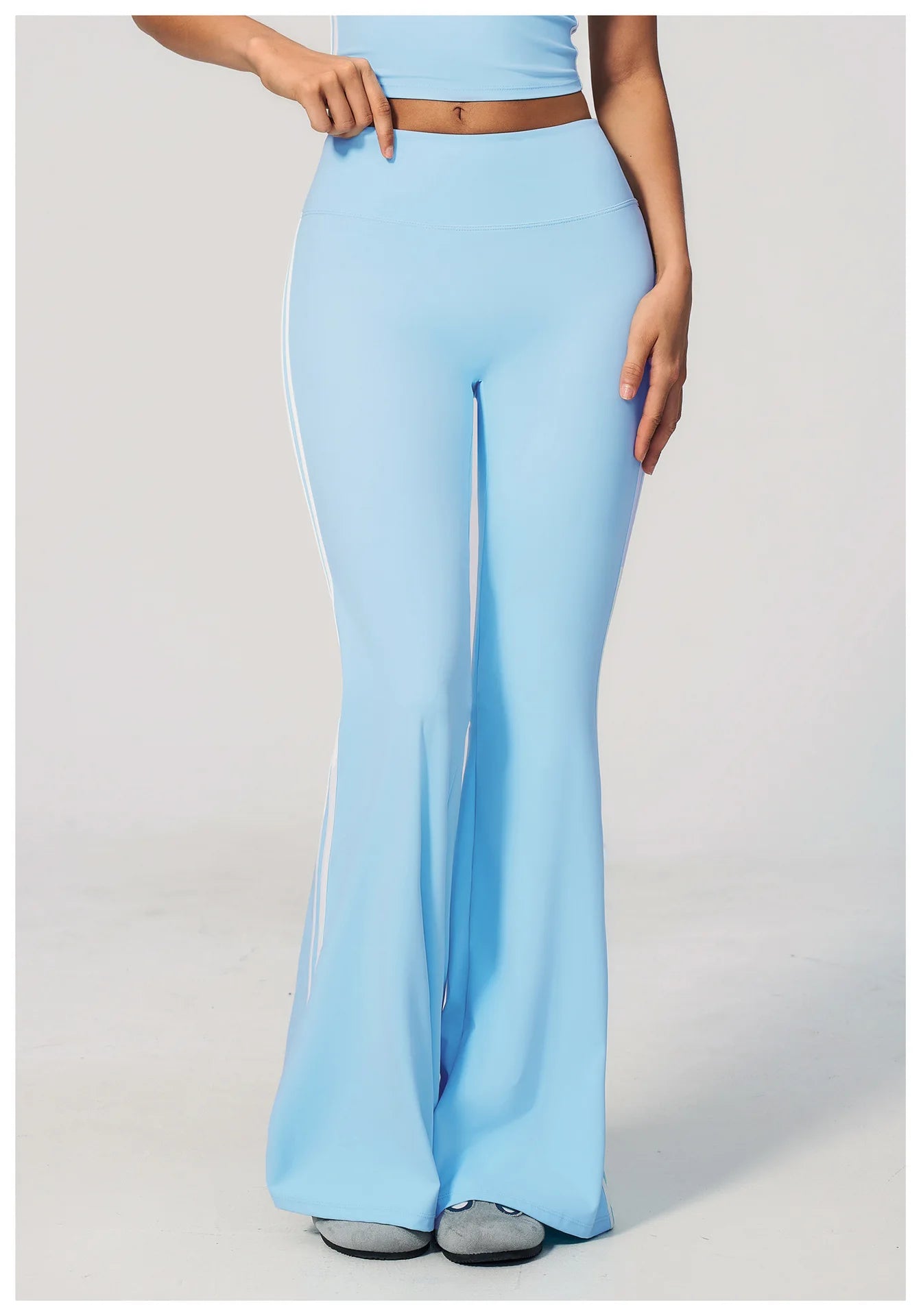 Summer Yoga Pants Women's High Waist Push Up Flared Pants Fitness Wide-Leg Pants Athletic Wear Running Workout Flared Trousers