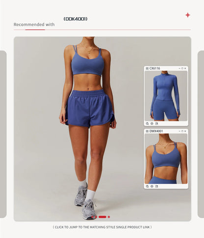 Running Shorts 2024 Summer Women Sports Shorts Lining 2 In 1 Quick-dry Yoga Shorts Breathable Fitness Shorts High Waist Fitness