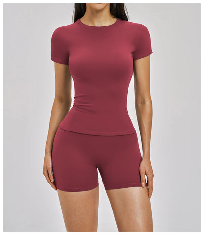 Women's Clothes Yoga Top Sport T Shirt Fitness Clothes Short Sleeve Yoga Shirt Gym Top Female Workout Active Wear Sport Tops