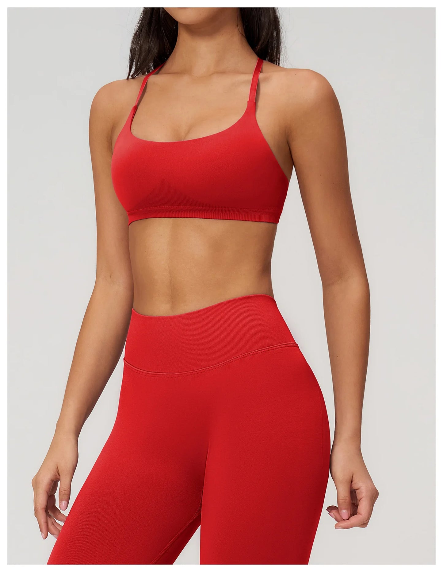 Summer Seamless Yoga Bra Women Fitness Workout Top Cross Back Strap Sports Underwear Female Breathable Running Cycling Gym Top