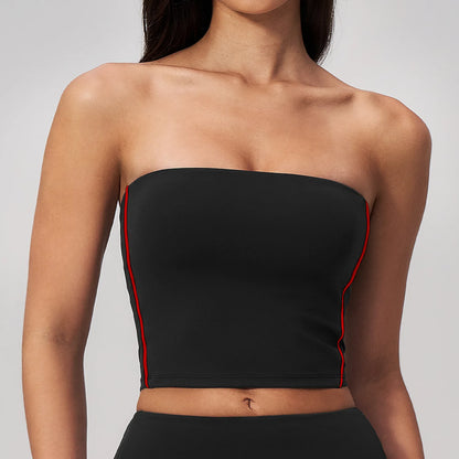 Women Summer Strapless Sports Bra Summer Running Strapless Top Shockproof Workout Bra Female Beautiful Back Bra Sexy Yoga Bra