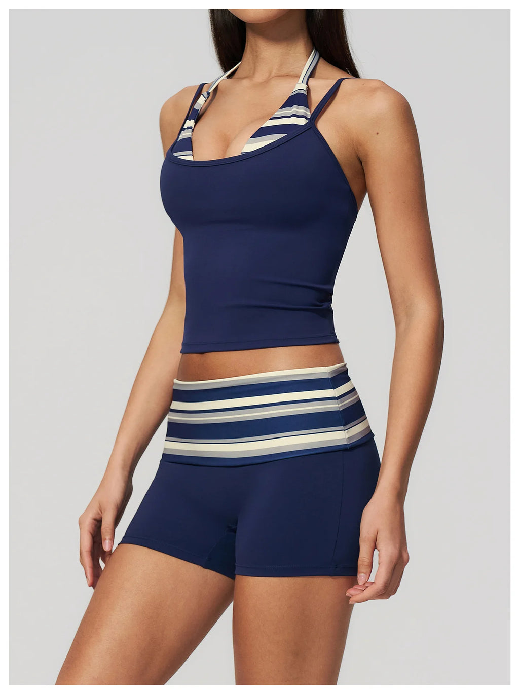 Polka Dot Yoga Tank Top Shockproof Striped Fitness Bra Gym Workout Vest Breathable Sport Top Halter Beautiful Back Sport Vest