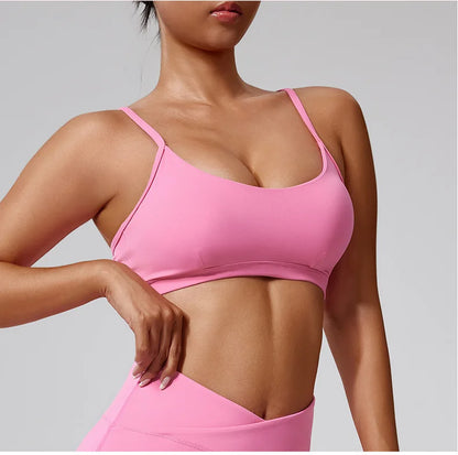 Women's Sports Bra Sexy Beautiful Back Breathable Bra Top Push Up Fitness Bra Yoga Gym Workout Bra Fitness Top Sports