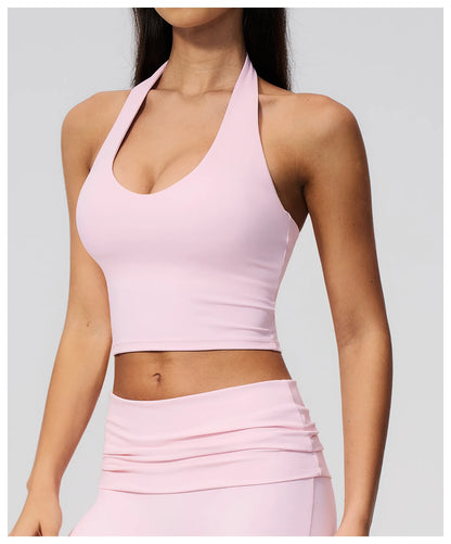 Summer New Yoga Bra Women Sports Shockproof Bra Sexy V-Neck Fitness Underwear Female Backless Sports Bra Gym Push Up Workout Top