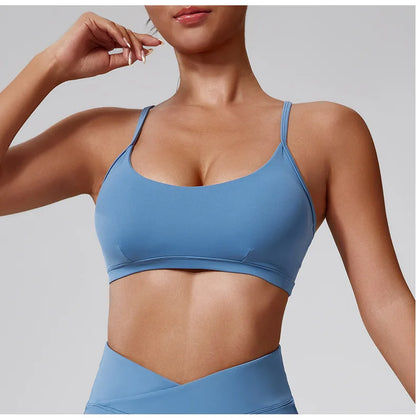 Women's Sports Bra Sexy Beautiful Back Breathable Bra Top Push Up Fitness Bra Yoga Gym Workout Bra Fitness Top Sports