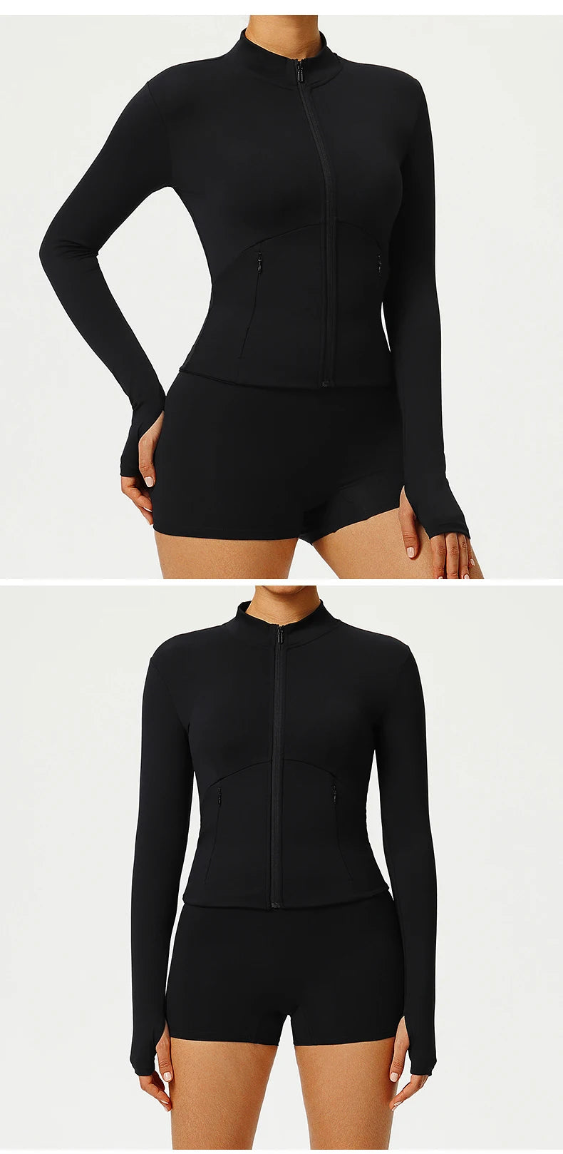 Fitness Sport Women's Zipper Long-sleeved Quick-drying Training Yoga Gym Clothing Clothes Summer Running Breathable Slim Fit Top