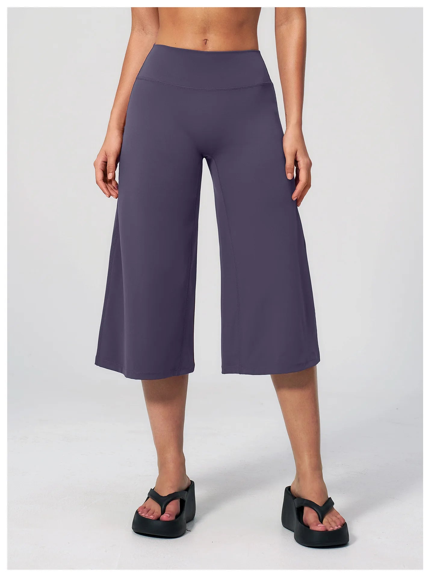 Summer Sports Pants Women Capri Pants Wide Leg Yoga Cropped High Waist Workout Seven Pant Female Running Legging Fitness Shorts