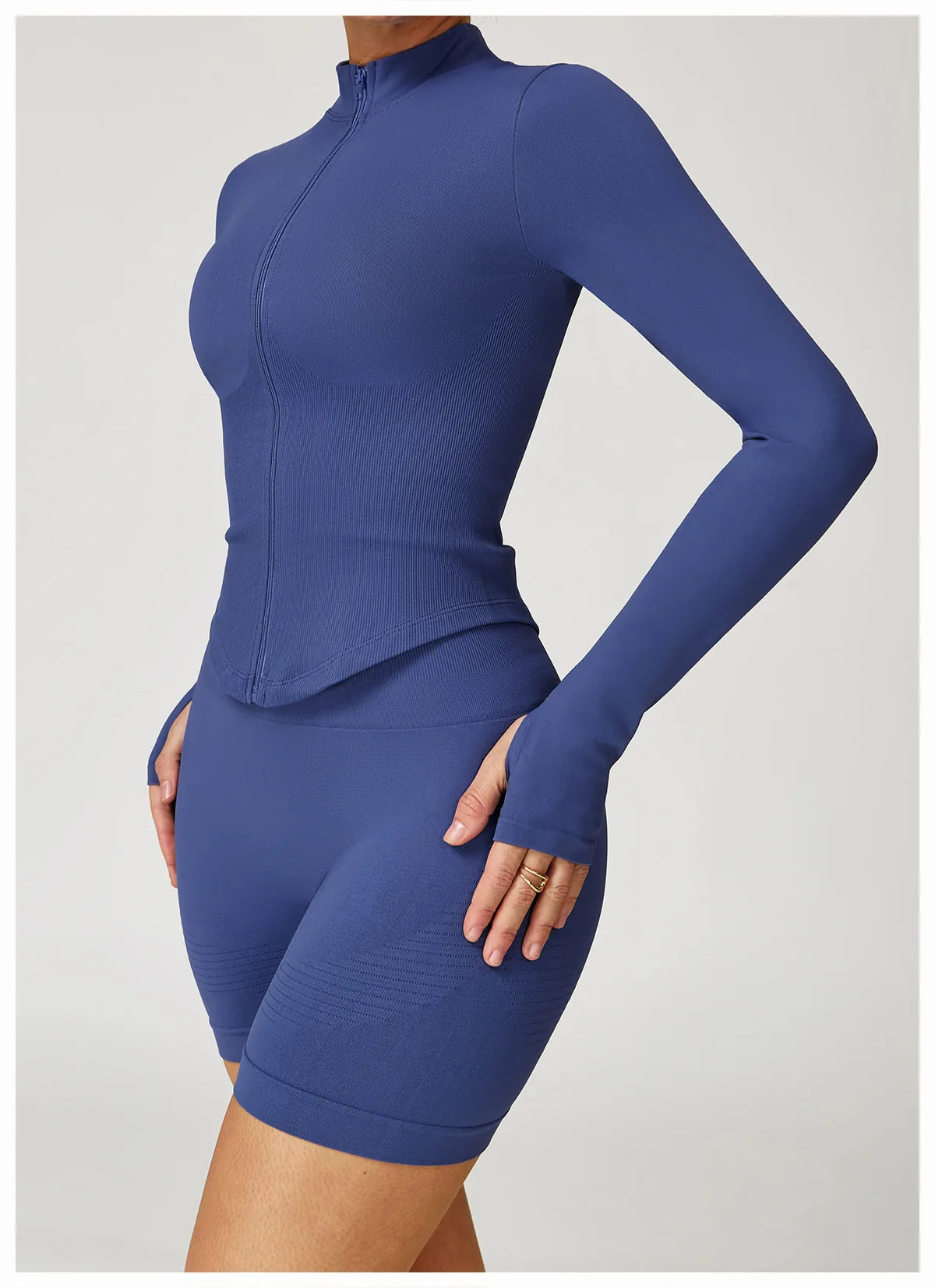 Outdoor Sports Long Sleeved Women's Slim Yoga Quick Dry Tight Fitting Quick Drying Stand Up Collar Jacket Running Fitness Jacket