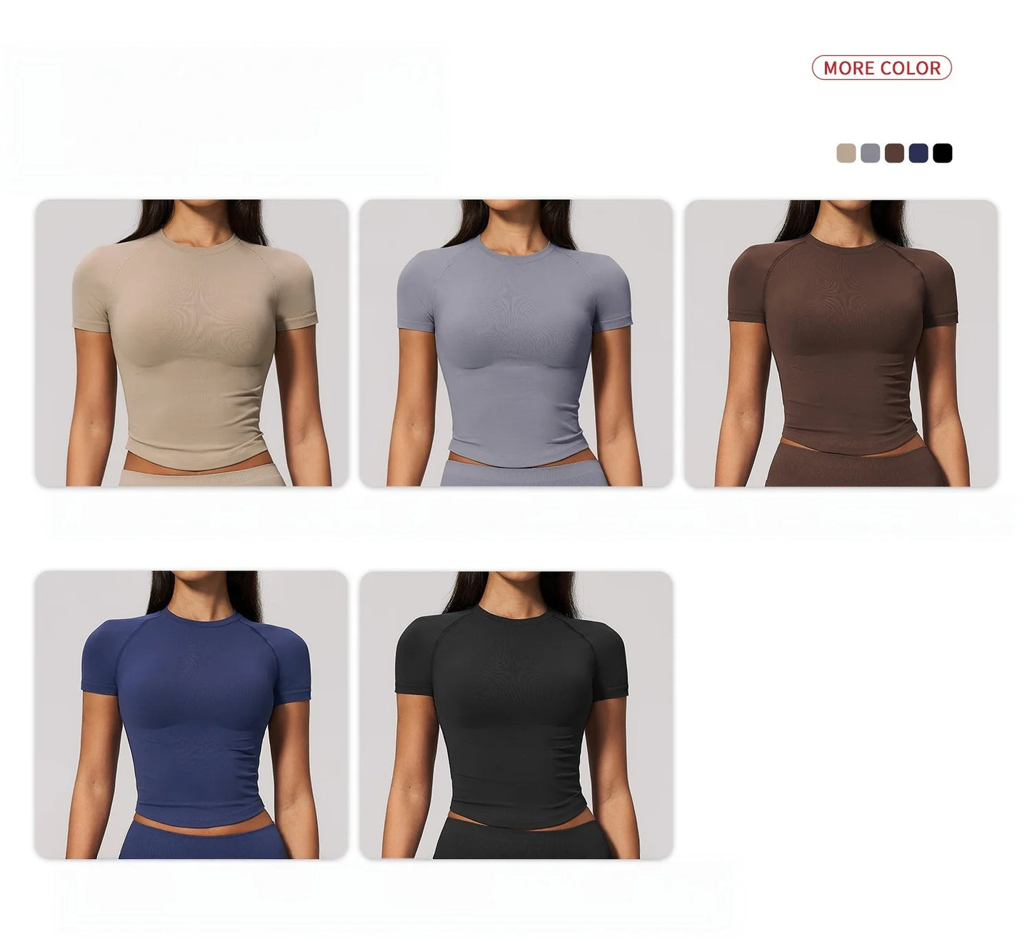 Yoga Shirts Women Seamless Fitness Short Sleeve Top Gym Workout Yoga T-Shirts Quick Dry Breathable Cycling Running Sport Tee Top