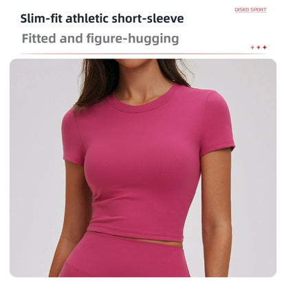 Women Yoga Shirt Gym Top Running Active Wear Sport Top Yoga Top Sport T Shirts Fitness Clothes Short Sleeve Women's Sportswear