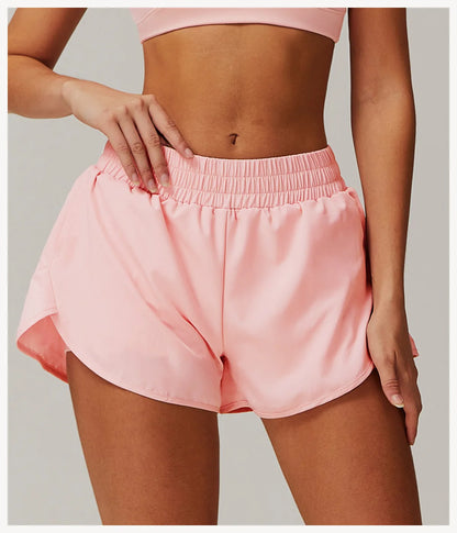 Running Shorts 2024 Summer Women Sports Shorts Lining 2 In 1 Quick-dry Yoga Shorts Breathable Fitness Shorts High Waist Fitness