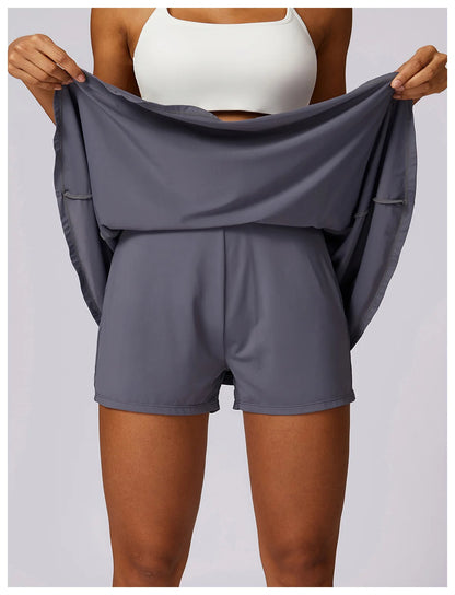 New Gym Yoga High Waist Yoga Skirt Tennis Sports Fitness Push Up Quick Drying Sun Protection Skirt UV Protection