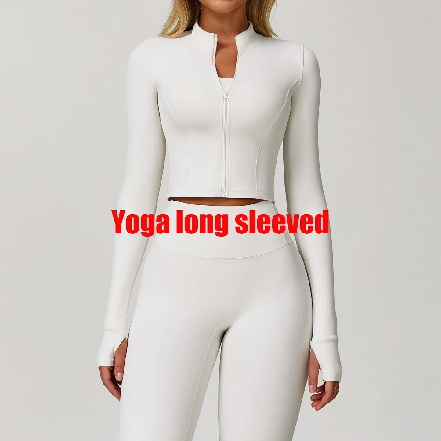 Zipper Cardigan Stand Up Collar Jacket Outdoor Sports Long Sleeved Women Slim Yoga Clothes Quick Dry Running Fitness Jacket Top