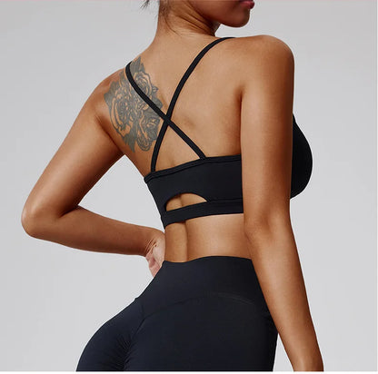 Women's Sports Bra Sexy Beautiful Back Breathable Bra Top Push Up Fitness Bra Yoga Gym Workout Bra Fitness Top Sports
