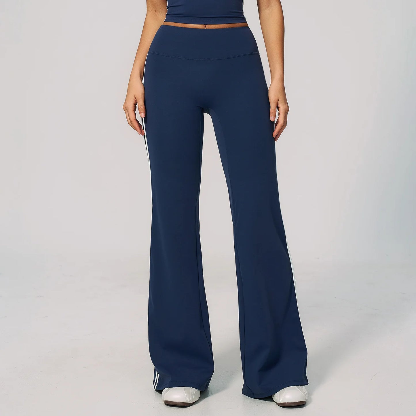 Summer Yoga Pants Women's High Waist Push Up Flared Pants Fitness Wide-Leg Pants Athletic Wear Running Workout Flared Trousers
