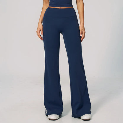 Summer Yoga Pants Women's High Waist Push Up Flared Pants Fitness Wide-Leg Pants Athletic Wear Running Workout Flared Trousers
