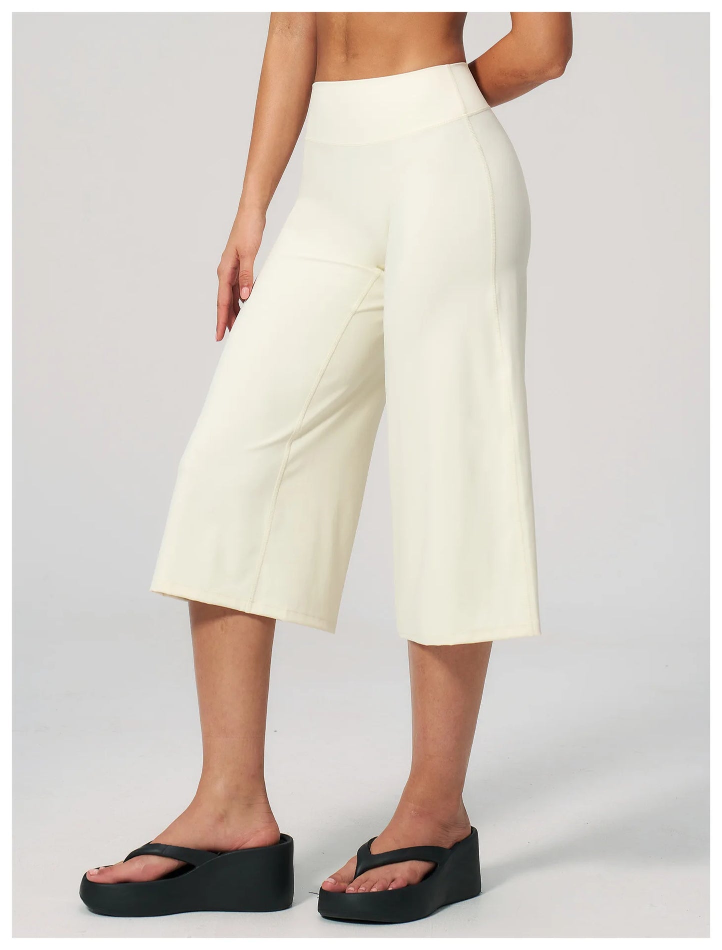 Summer Sports Pants Women Capri Pants Wide Leg Yoga Cropped High Waist Workout Seven Pant Female Running Legging Fitness Shorts