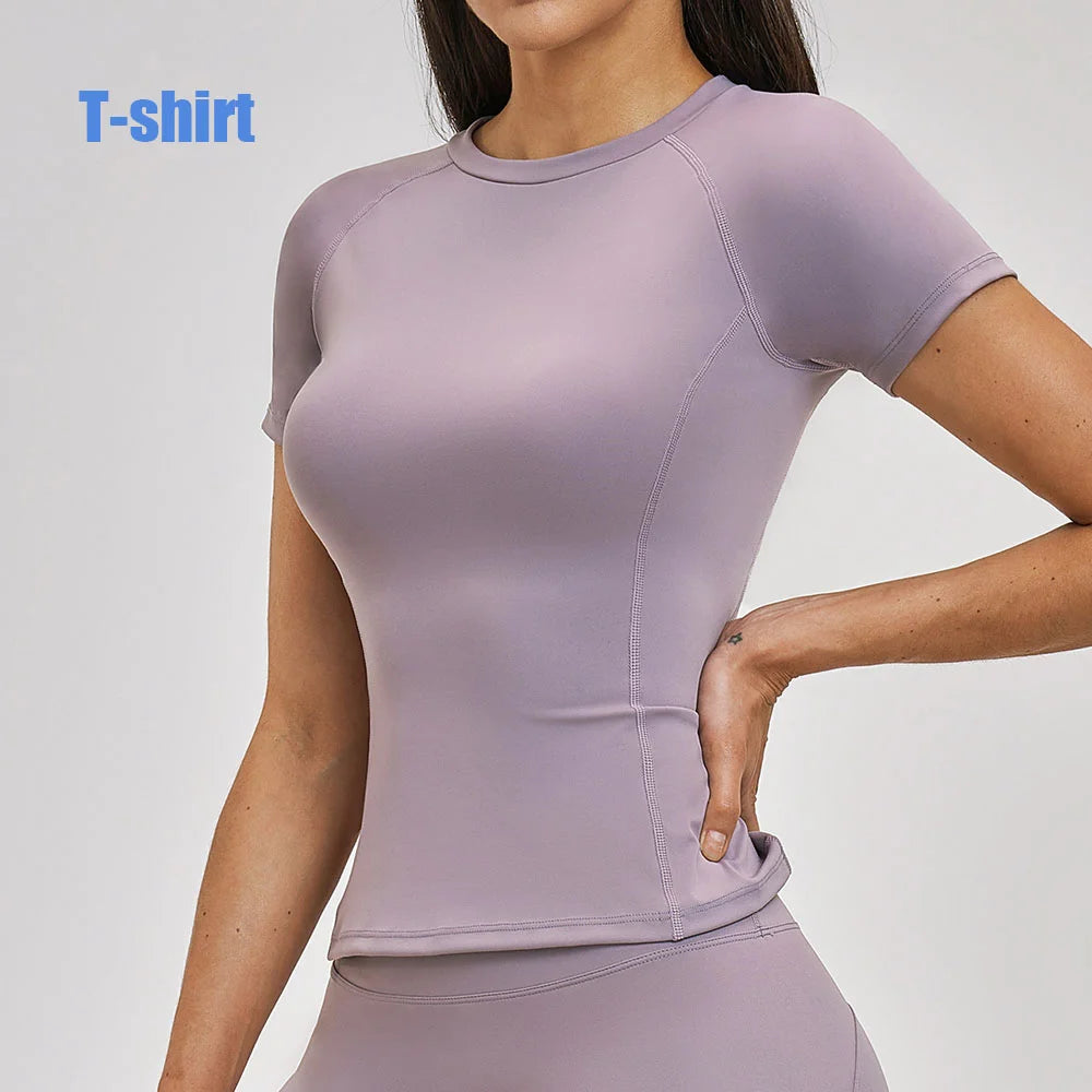 Women's Clothes Yoga Top Sport T Shirt Fitness Clothes Short Sleeve Yoga Shirt Gym Top Female Workout Active Wear Sport Tops