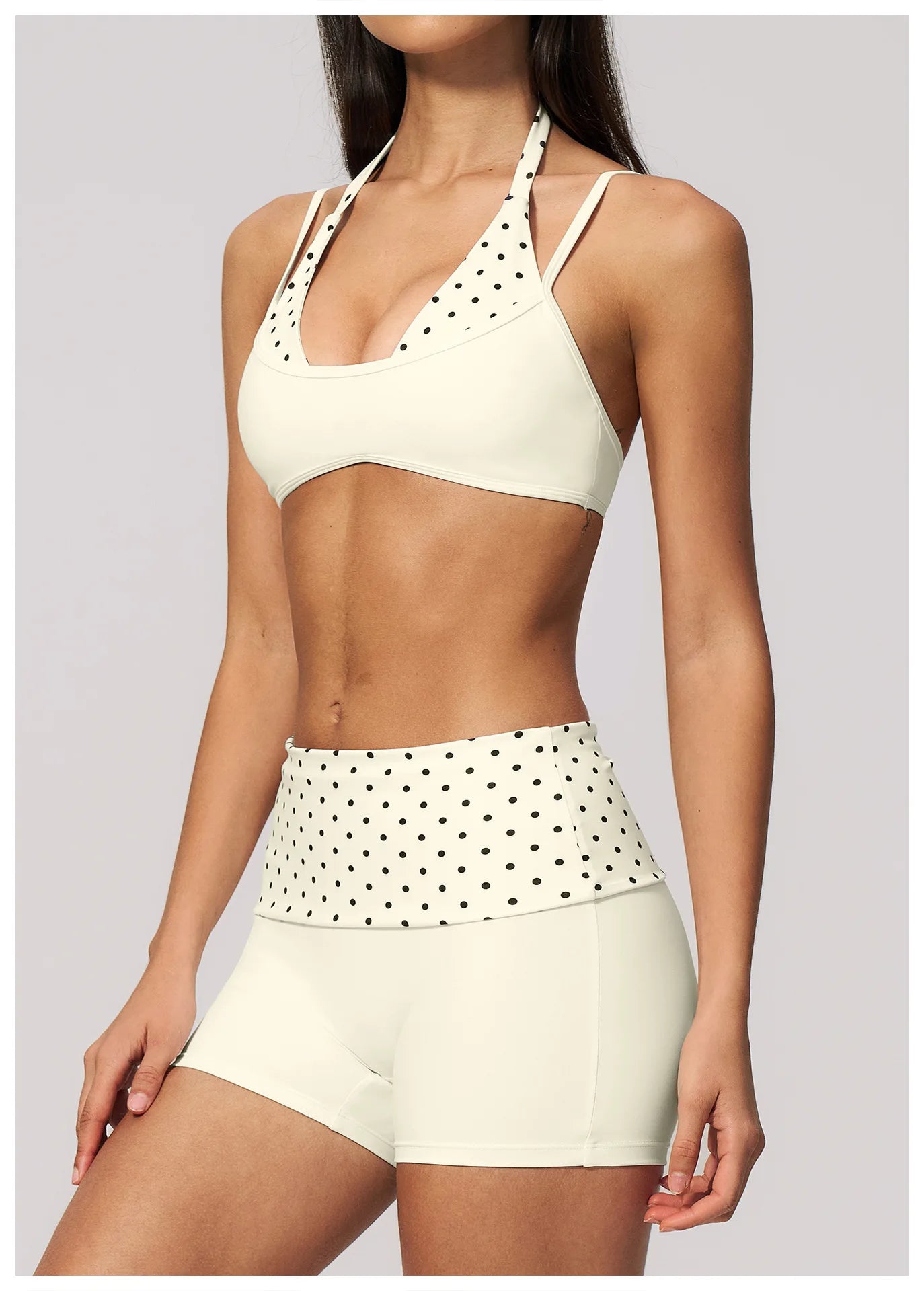 Women's Striped Yoga Bra Breathable Sports Underwear Shockproof Workout Top Sexy Polka Dot Bra Beautiful Back Sports Yoga Top