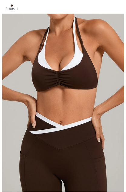 Sportswear Woman's Gym Underwear Stretch Shoulder Strap Fitness Sports Bra Breathable Female Top Yoga Sport Bra Outdoor Jogging