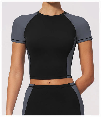 Summer Yoga Top Women Breathable Yoga Shirts Fitness Sports T-Shirts Gym Crop Top Light Weight Yoga Shirt Fitness Activewear