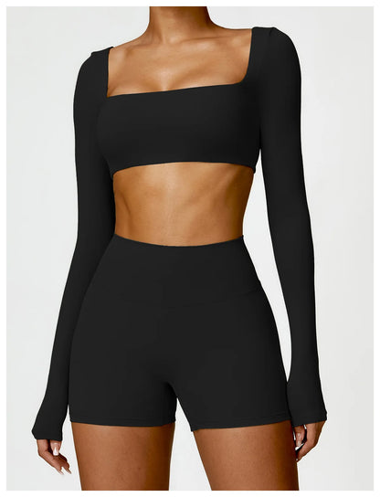 New Yoga Long sleeved Women's Outdoor Running Fitness Wear T-shirt Long sleeved Yoga Shirt Gym Push Up Workout Single Piece Top