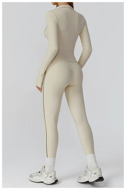 Women Zip Fitness Clothes Long Sleeve Sports Jacket Stand-up Collar Yoga Shirt Quick Dry Gym Top Outdoors Sunscreen Running Coat