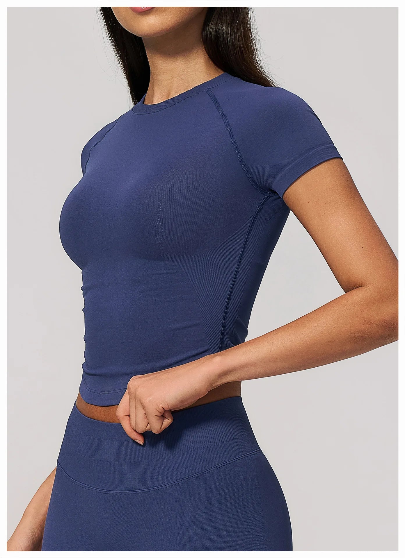 Yoga Shirts Women Seamless Fitness Short Sleeve Top Gym Workout Yoga T-Shirts Quick Dry Breathable Cycling Running Sport Tee Top