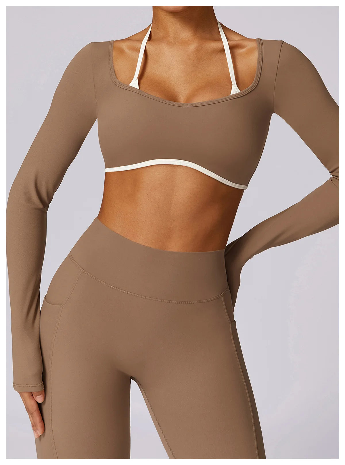 Women's Solid Sport Shirts High Elastic Gym Yoga Top Breathable Long Sleeve Yoga Top Slim Fitness Sports Dry Sportswear Yoga Top