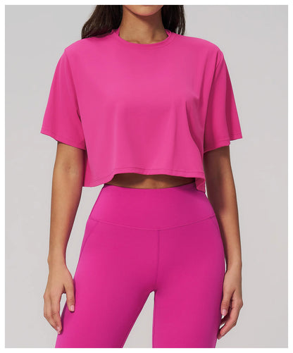 Women Yoga Sports T-Shirts Fitness Short Sleeve Sports T-Shirts Ropa Mujer Gym Workout Shirts Running Active Wear Sports Shirts