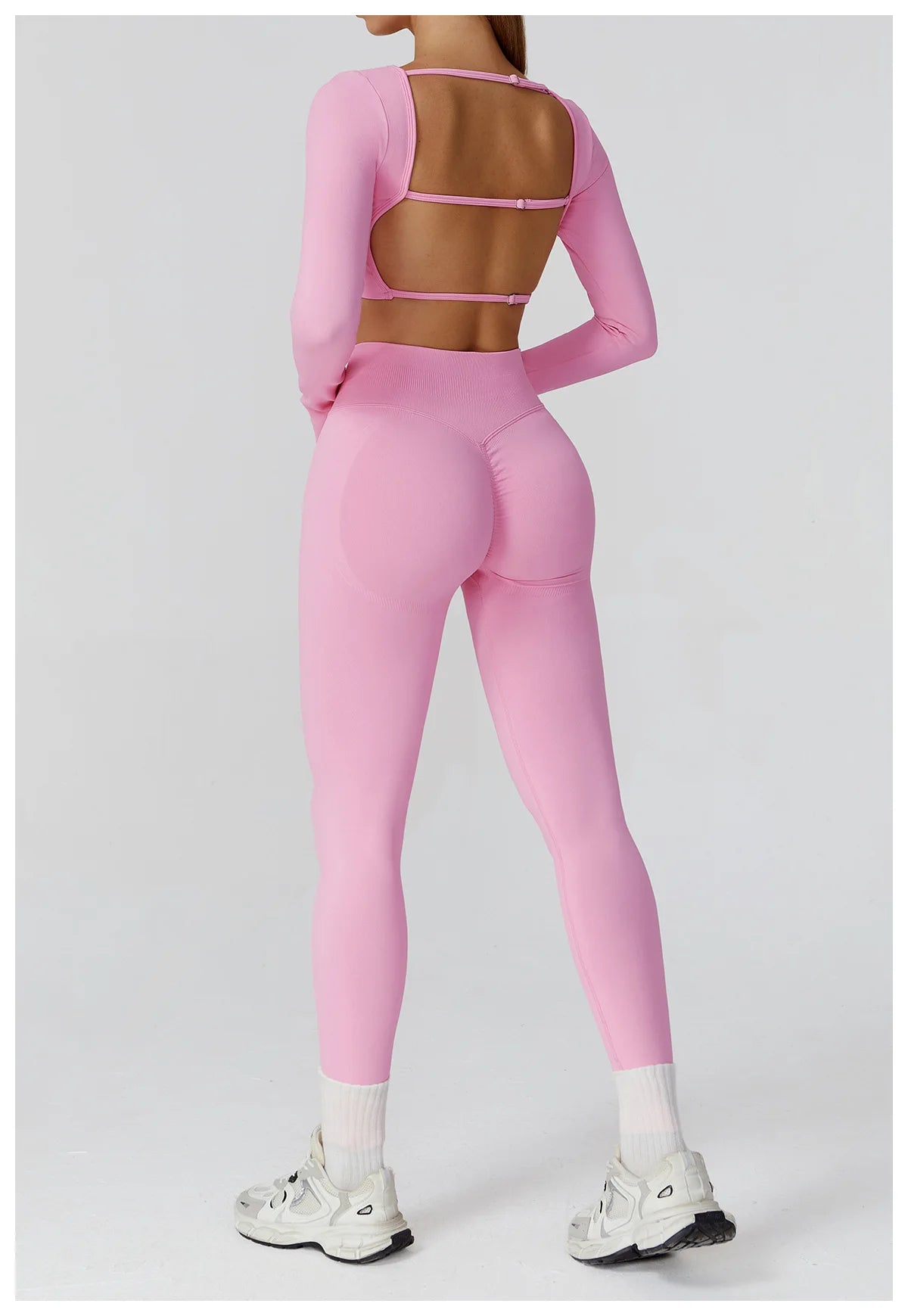 Women's Yoga Top Seamless Long Sleeved Sports Wear Workout Tops T-shirt Fitness Running Hollow out Backless Gym Woman SportShirt