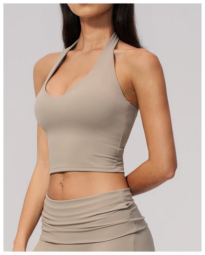 Summer New Yoga Bra Women Sports Shockproof Bra Sexy V-Neck Fitness Underwear Female Backless Sports Bra Gym Push Up Workout Top