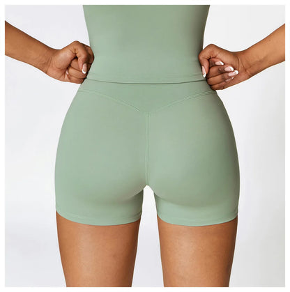 Women High Waist Yoga Shorts Running Cycling Shorts Breathable Fitness Shorts Female Summer Workout Shorts Gym Sports Tights
