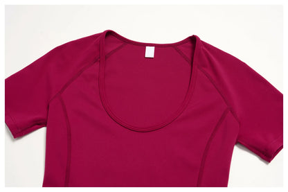 Summer Gym T-Shirt Women Short Sleeve Yoga Tops Workout Top Running Sports T Shirts Fitness Workout Tee Sports Tops Activewear