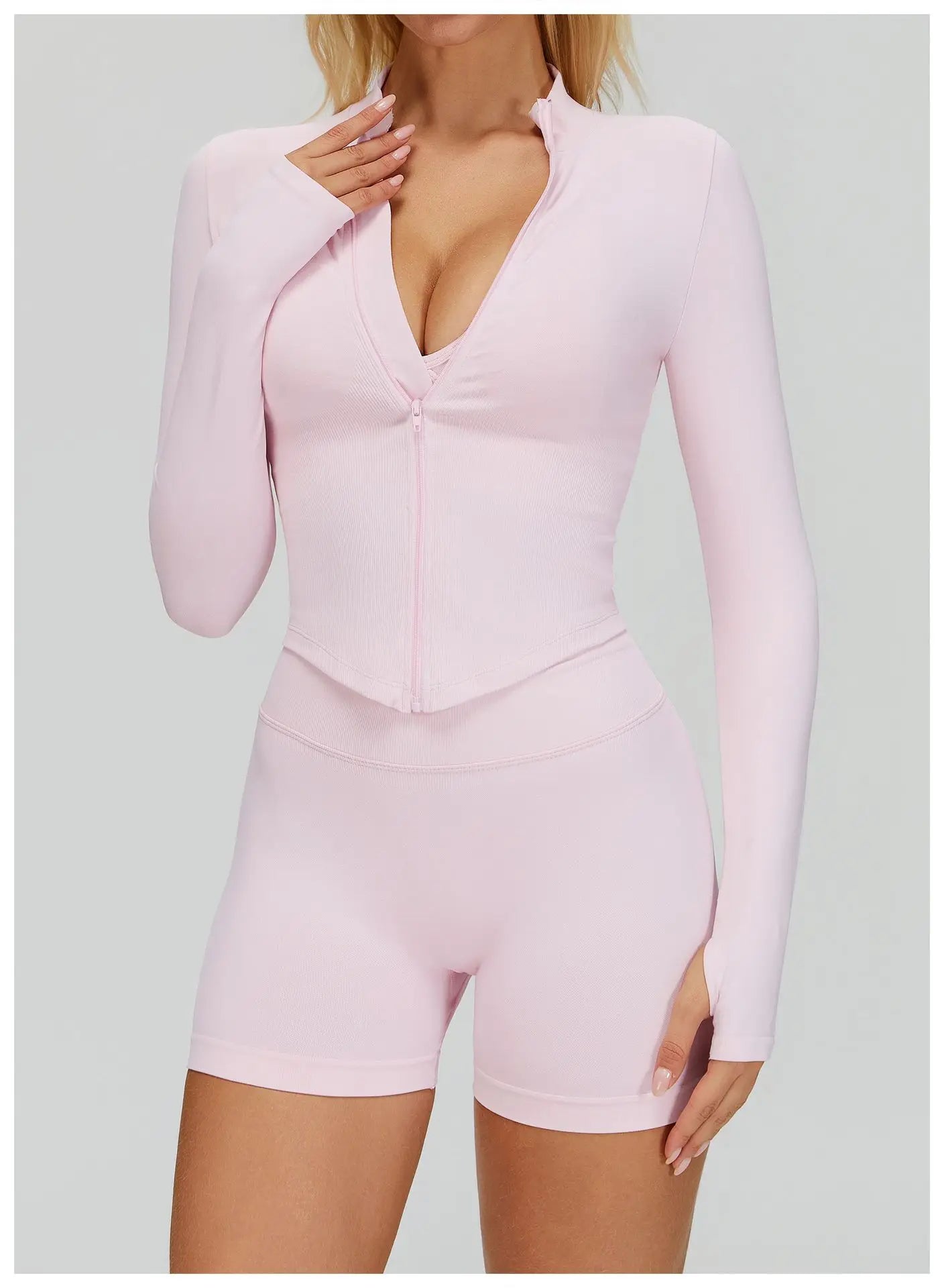 Outdoor Sports Long Sleeved Women's Slim Yoga Quick Dry Tight Fitting Quick Drying Stand Up Collar Jacket Running Fitness Jacket