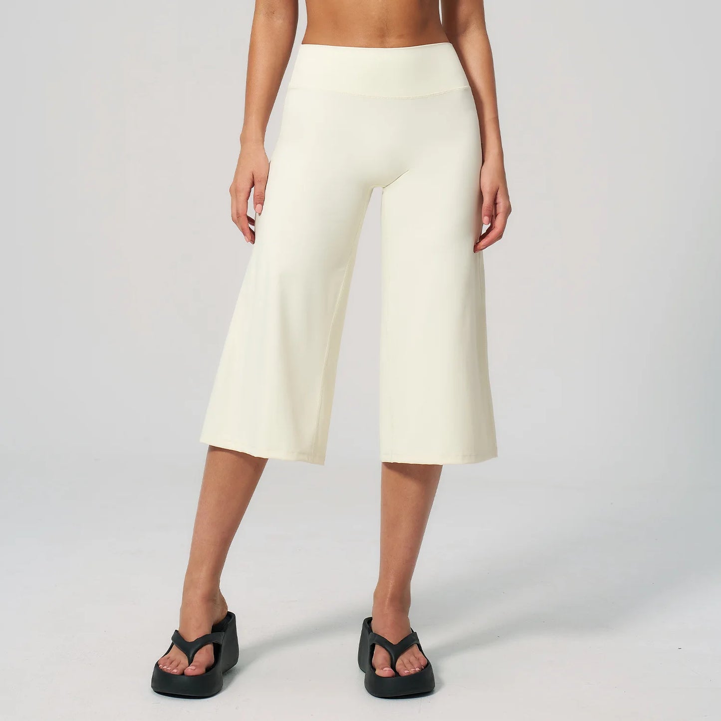 Summer Sports Pants Women Capri Pants Wide Leg Yoga Cropped High Waist Workout Seven Pant Female Running Legging Fitness Shorts