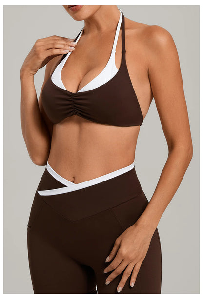 Sportswear Woman's Gym Underwear Stretch Shoulder Strap Fitness Sports Bra Breathable Female Top Yoga Sport Bra Outdoor Jogging