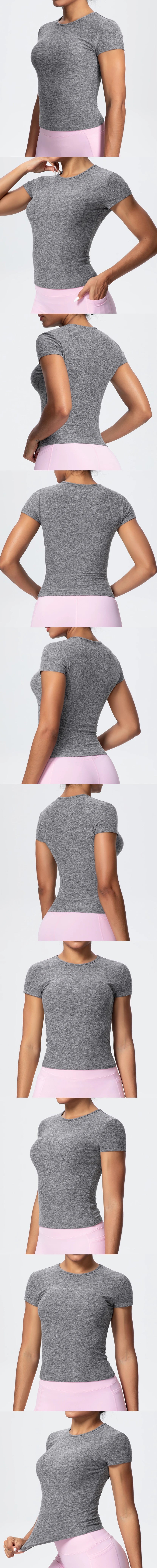 Best Selling New Models Yoga T-Short Sleeve Athletic Yoga Running Sexy Summer Gym Workout Quick Dry Stretchy Tees Tops Baselayer