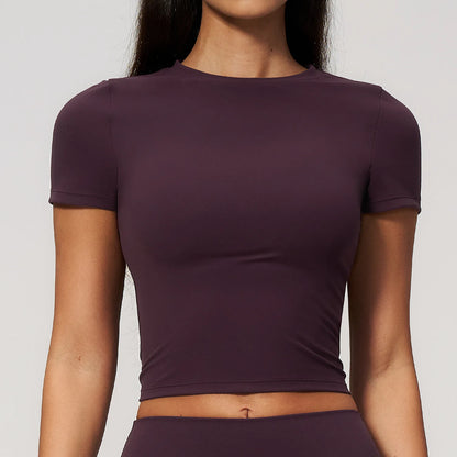 Women Yoga Top Sport T Shirts Fitness Clothes Quick-Drying Short Sleeve Yoga Shirt Gym Workout Top Running Active Wear Sport Top