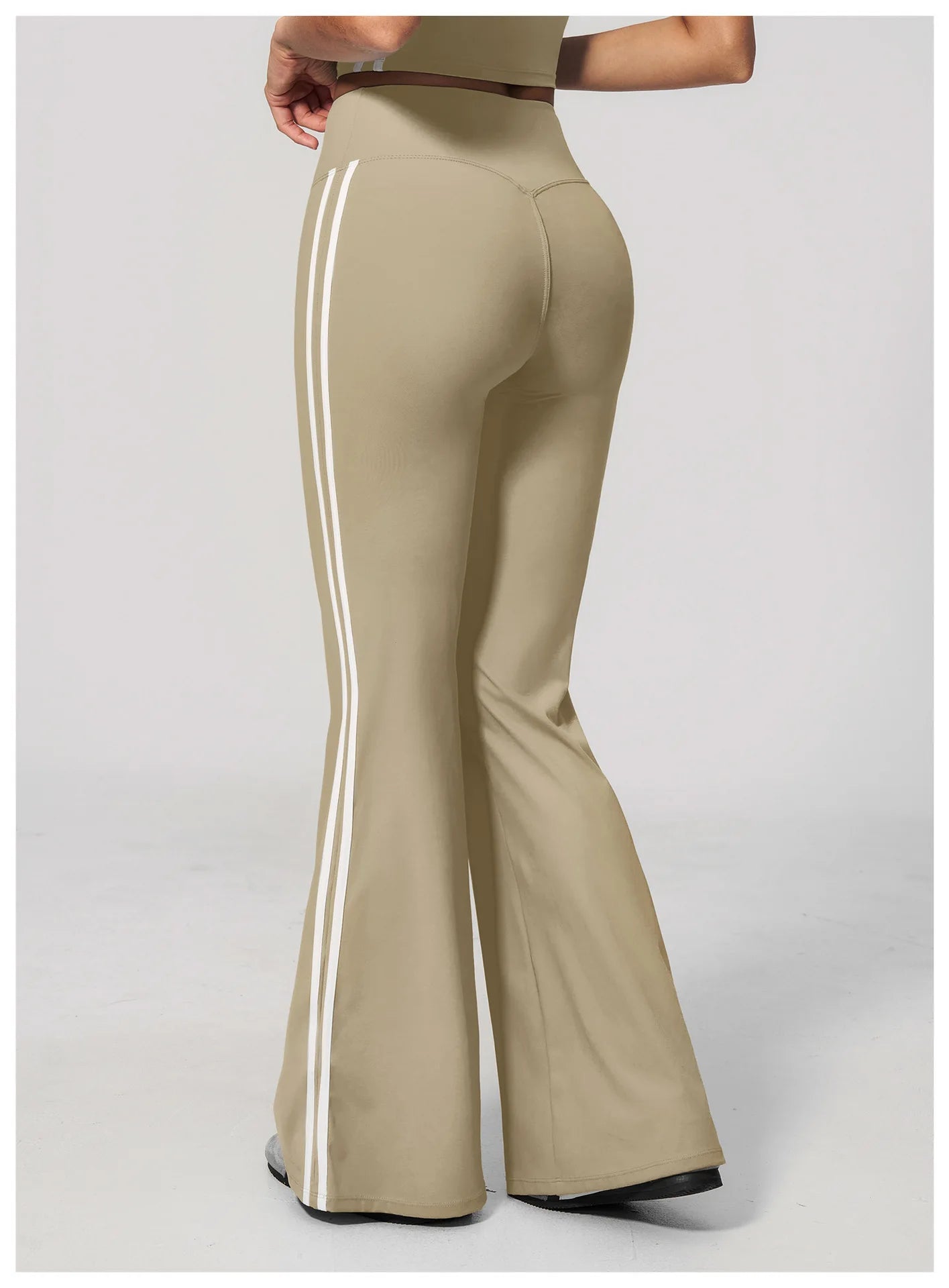Summer Yoga Pants Women's High Waist Push Up Flared Pants Fitness Wide-Leg Pants Athletic Wear Running Workout Flared Trousers