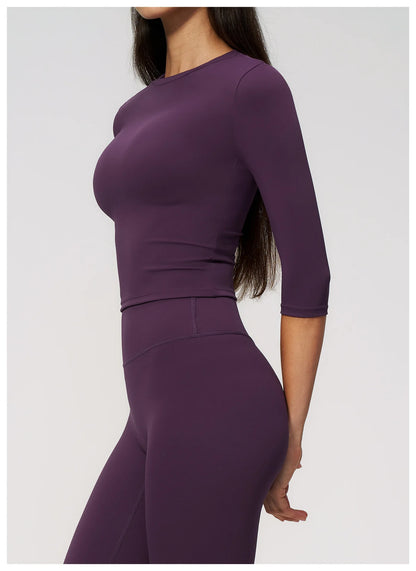 Summer Women Yoga Shirts Tight Yoga Top Breathable Fitness Sports T-Shirts Fitness Clothes Running Sport Top Gym Workout Shirts