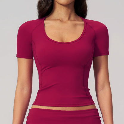 Summer Gym T-Shirt Women Short Sleeve Yoga Tops Workout Top Running Sports T Shirts Fitness Workout Tee Sports Tops Activewear