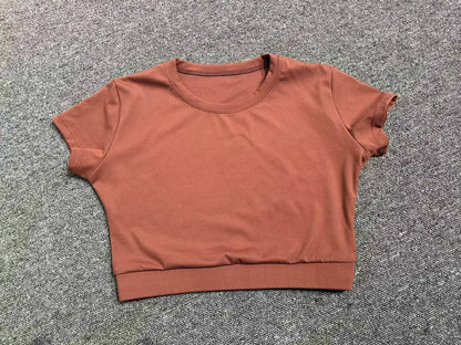 Women Yoga Top Sport T-Shirts Exercise Fitness Clothes Short Sleeve Yoga Shirt Gym Top Running Quick Drying Workout Sport Top