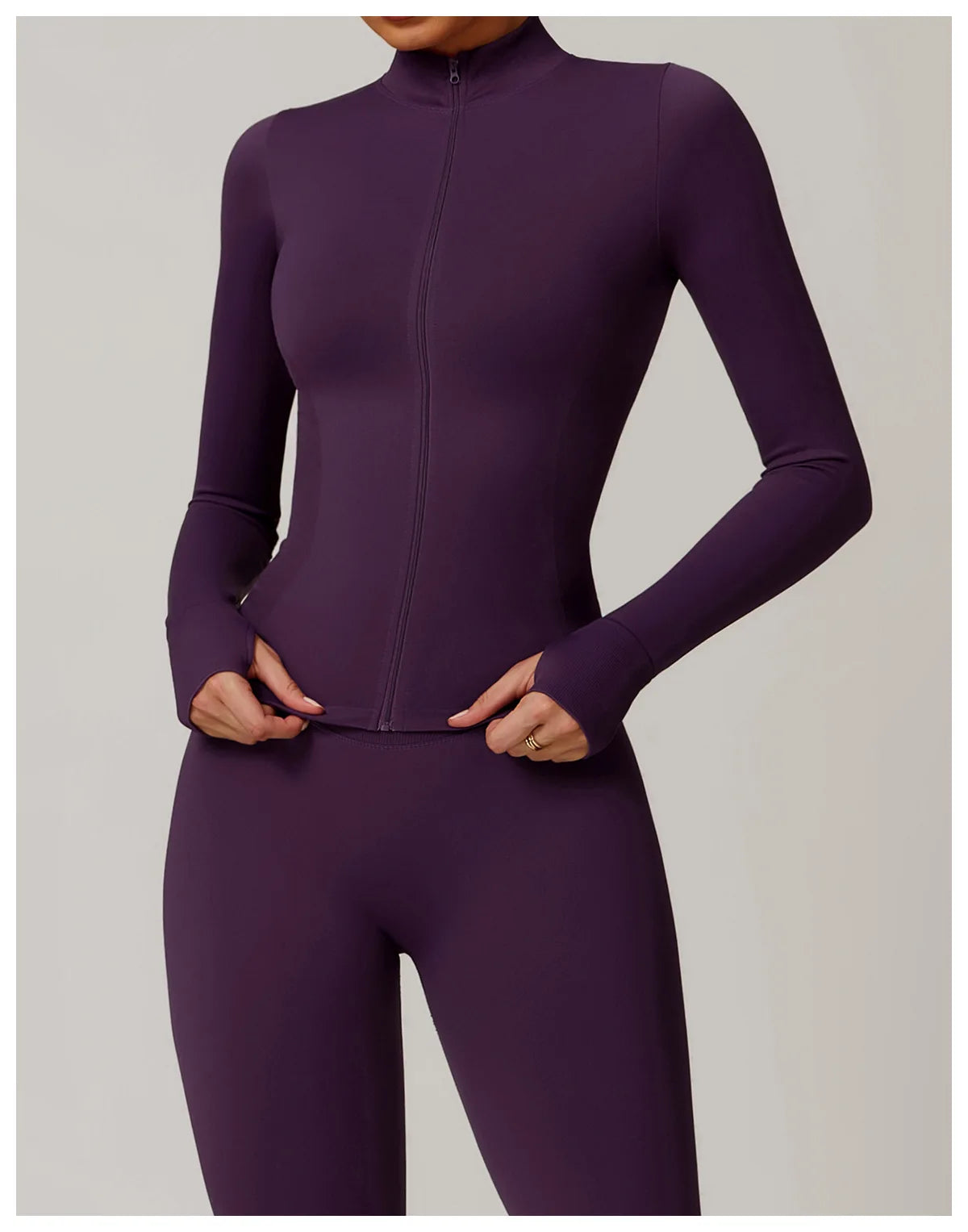 Women Zipper Yoga Long Sleeve Seamless Crop Tops Female Gym Jacket Yoga T-shirts Solid Sports Top Running Workout Athletic Wear